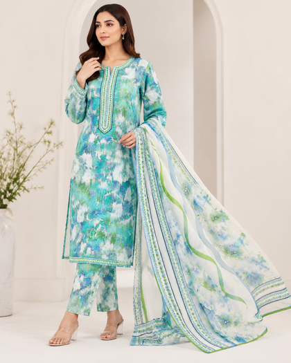 Imported Emb Chickenkari Lawn 3PC
