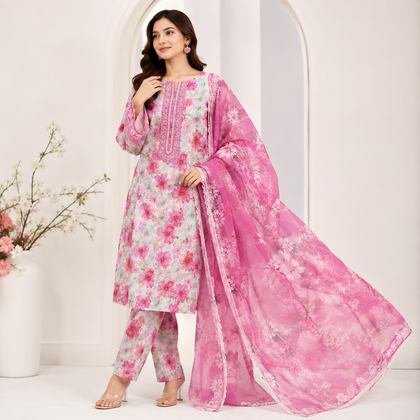 Imported Emb Chickenkari Lawn 3PC