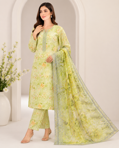 Imported Emb Chickenkari Lawn 3PC