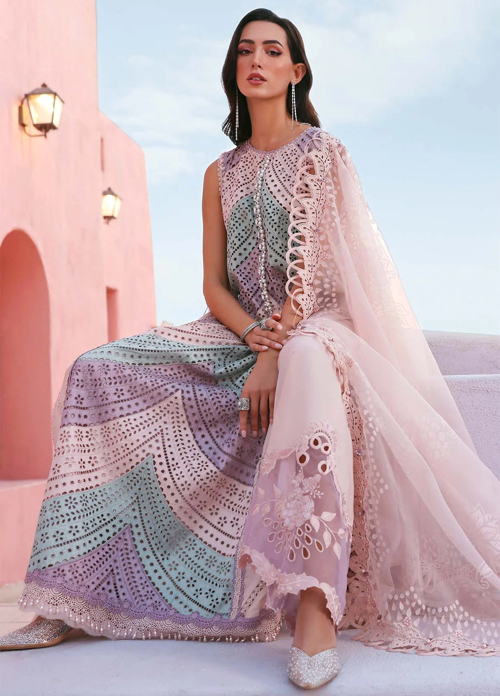 Maria B Unstitched Embroidered Luxury Lawn 3 Piece Suit