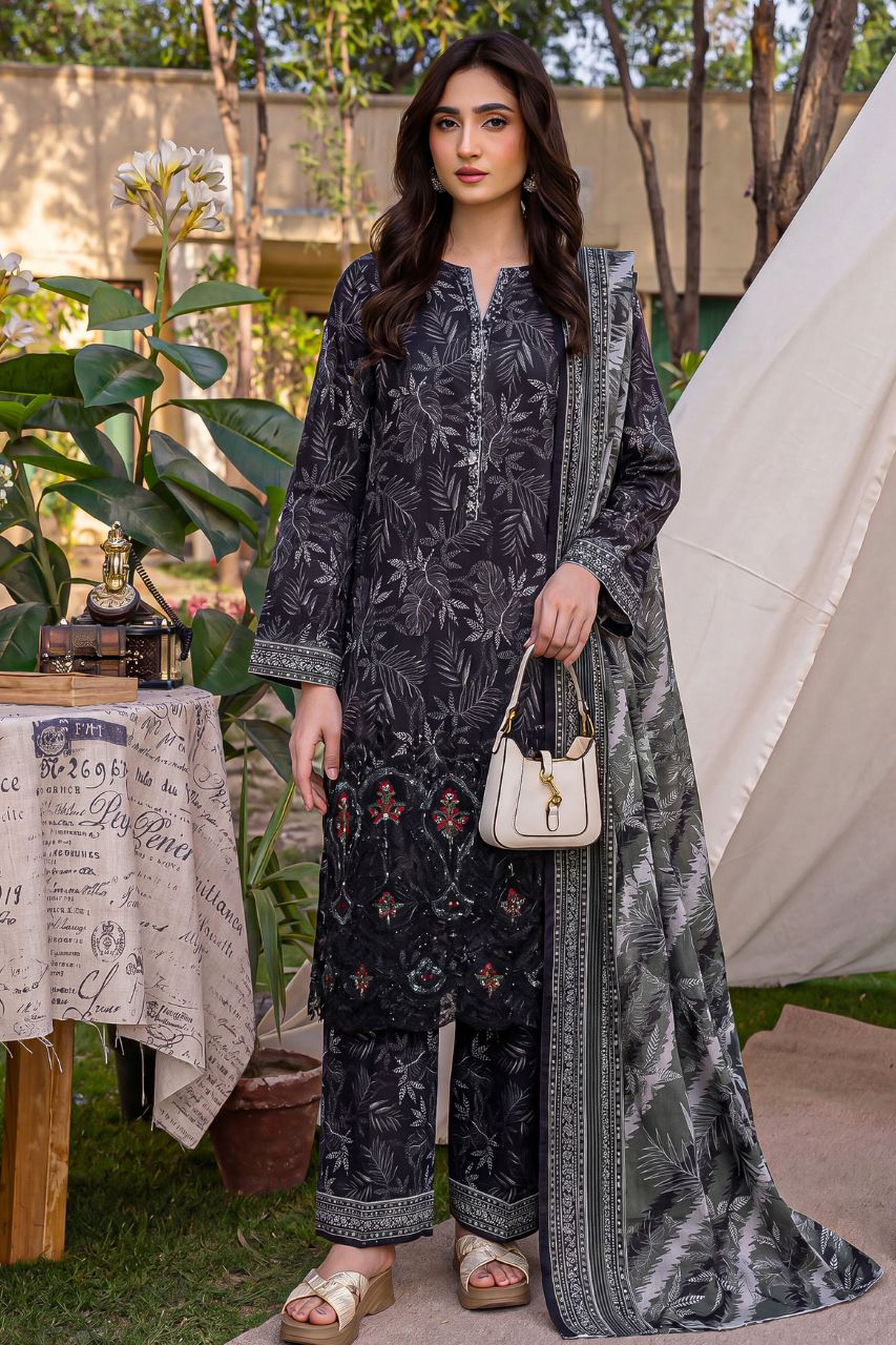 Aabroo by Anaya Noor Laser-Cut Lawn 3PC - view 3