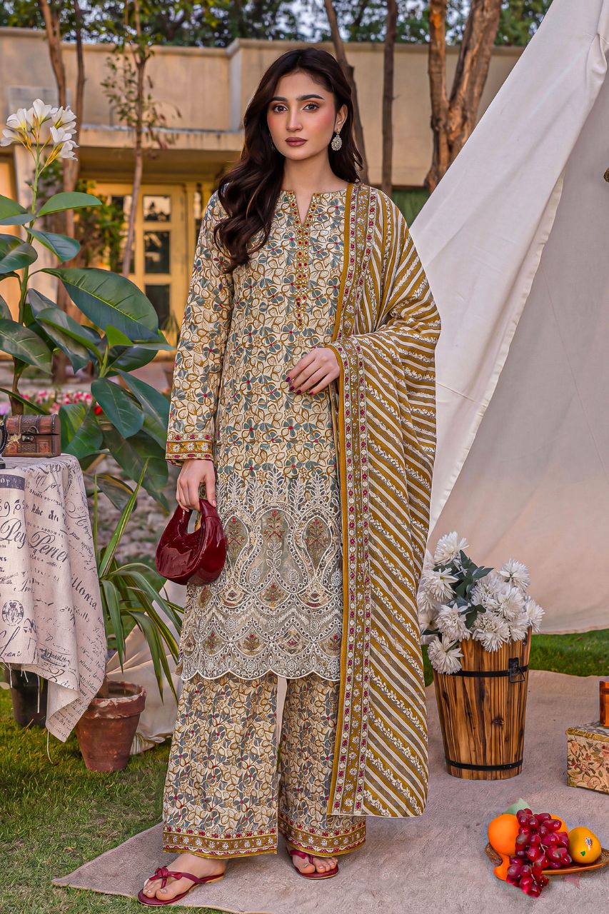 Aabroo by Anaya Noor Laser-Cut Lawn 3PC - view 2