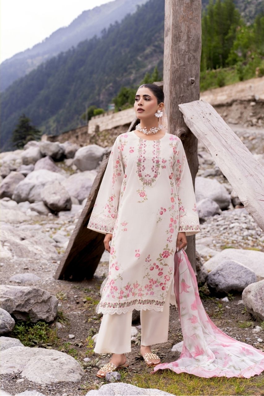 Nura by Shanaya Embroidered Lawn 3PC