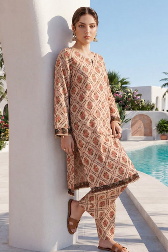 Elaya Platinum Drop 02 Printed Lawn 2PC