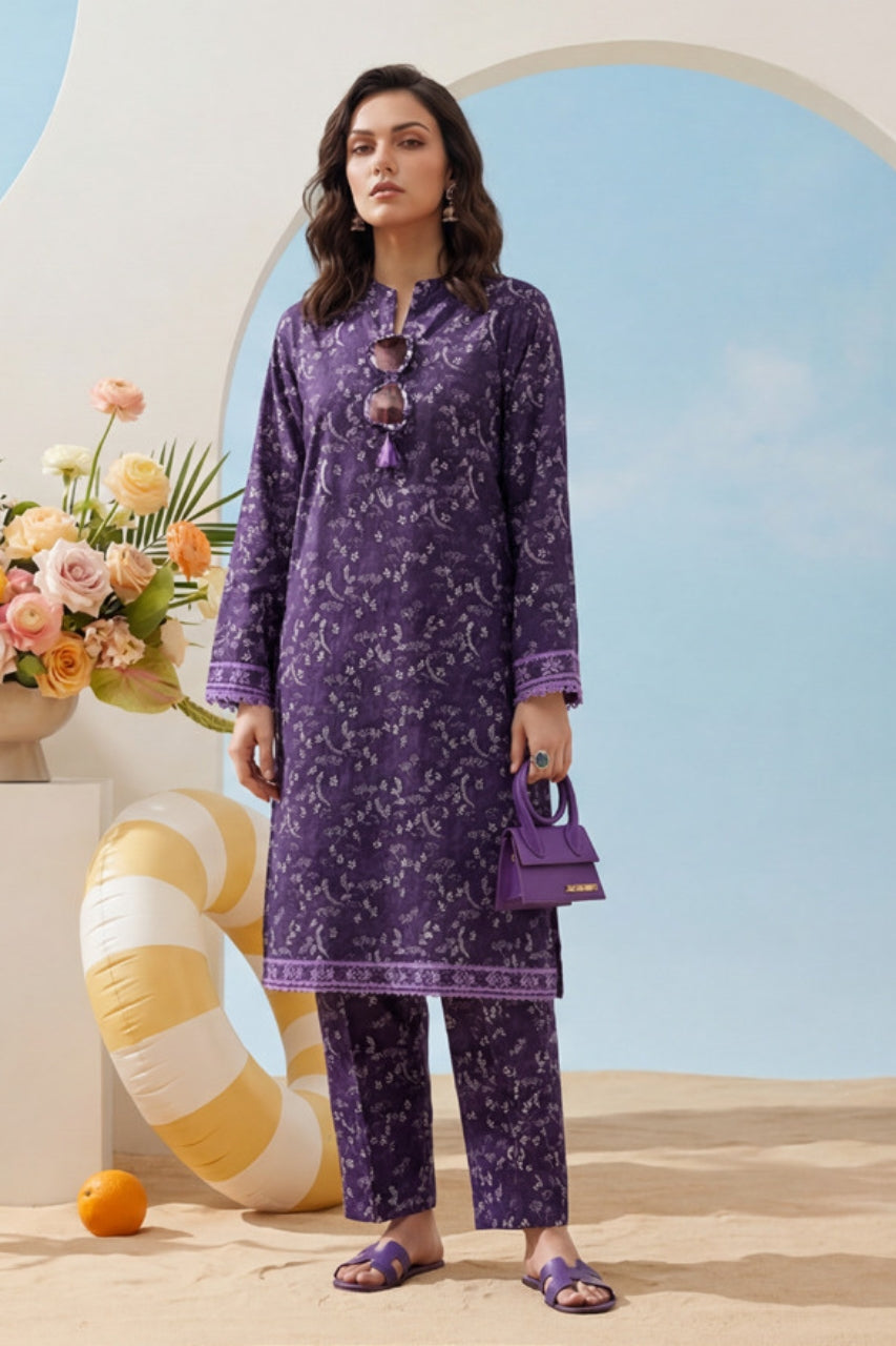 Elaya Platinum Drop 02 Printed Lawn 2PC