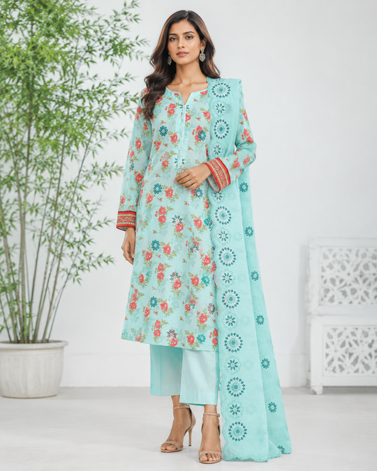 Aifa Printed & Embroidered Lawn 3PC