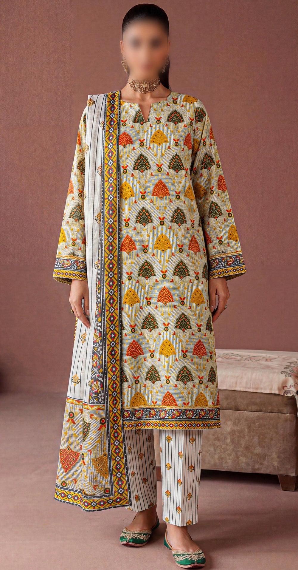 Rang-o-Noor by Shajar Noor Printed Lawn 3PC
