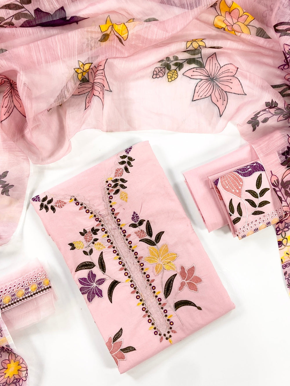 Aneelas Embroidered & Digital Printed Lawn 3PC