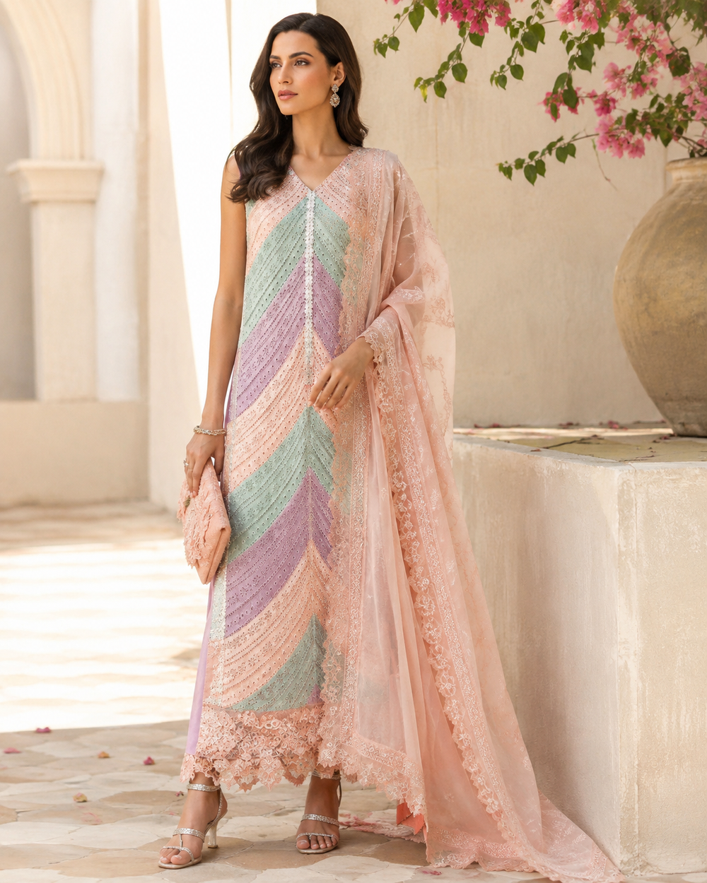 Maria B Unstitched Embroidered Luxury Lawn 3 Piece Suit