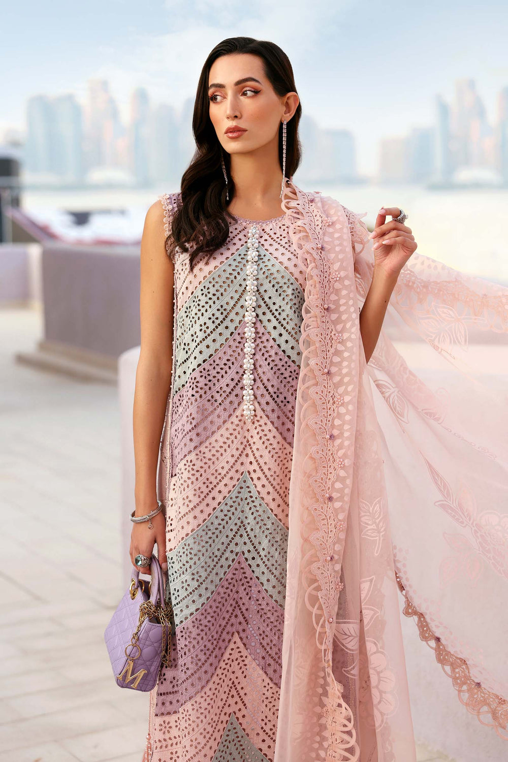 Maria B Unstitched Embroidered Luxury Lawn 3 Piece Suit