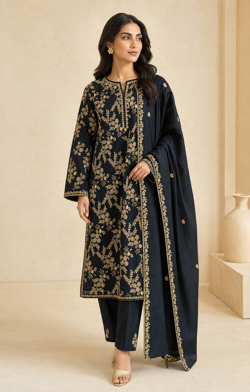 Bareeze Signature Printed Lawn 3PC — AI Styled Preview