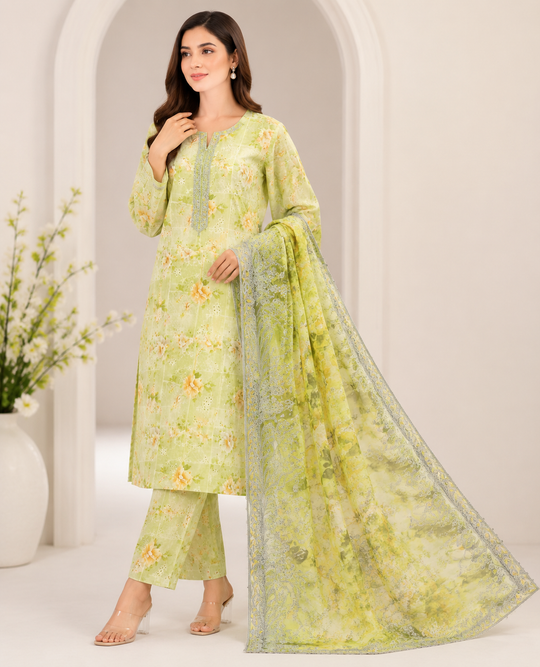 Imported Emb Chickenkari Lawn 3PC