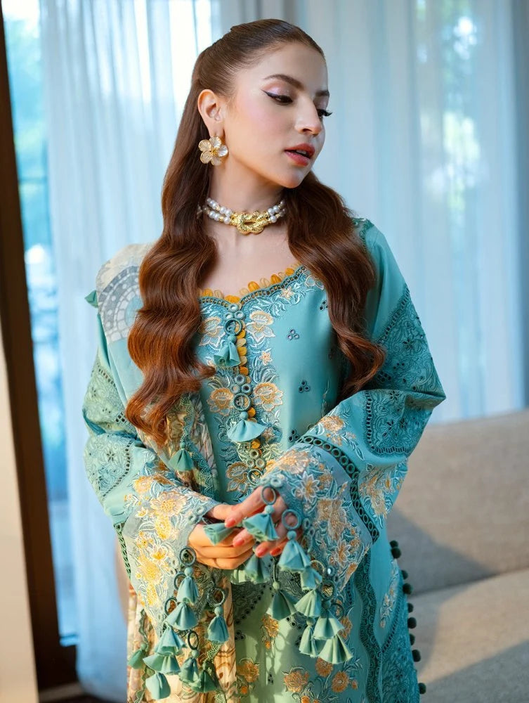 Lawn-3PC Chikankari Embroidered With Digital Printed Jacquard Dupatta